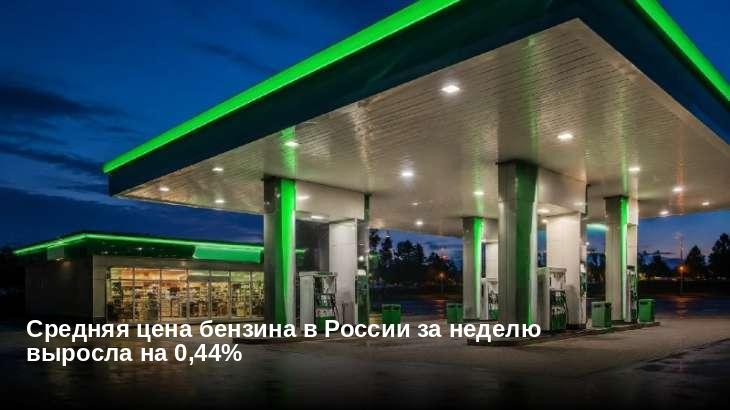 Средняя цена бензина в России за неделю выросла на 0,44%