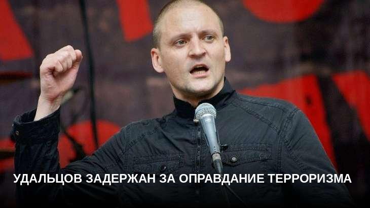 Удальцов задержан за оправдание терроризма
