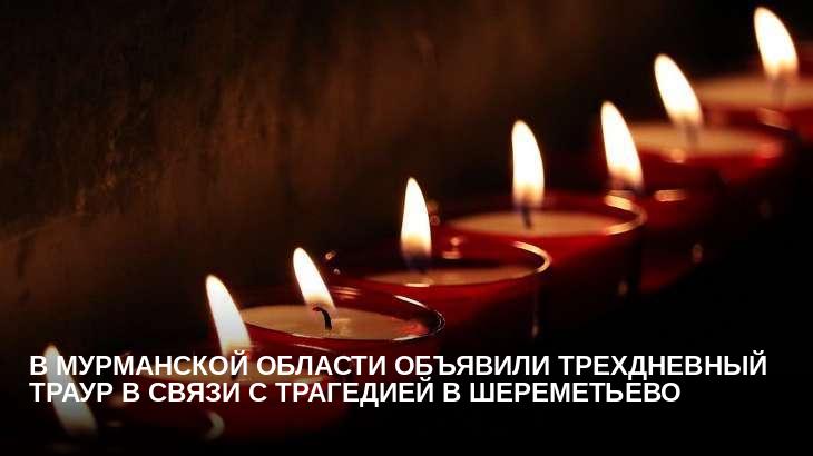 В Мурманской области объявили трехдневный траур в связи с трагедией в Шереметьево