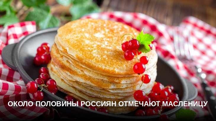 Около половины россиян отмечают Масленицу