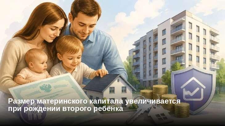 Размер материнского капитала увеличивается при рождении второго ребёнка