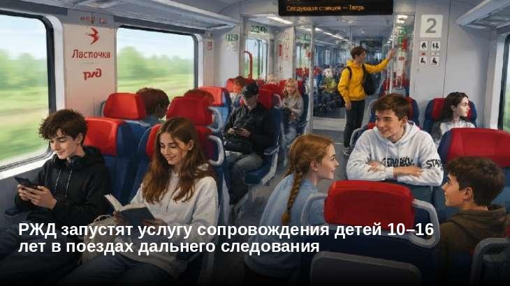 РЖД запустят услугу сопровождения детей 10–16 лет в поездах дальнего следования