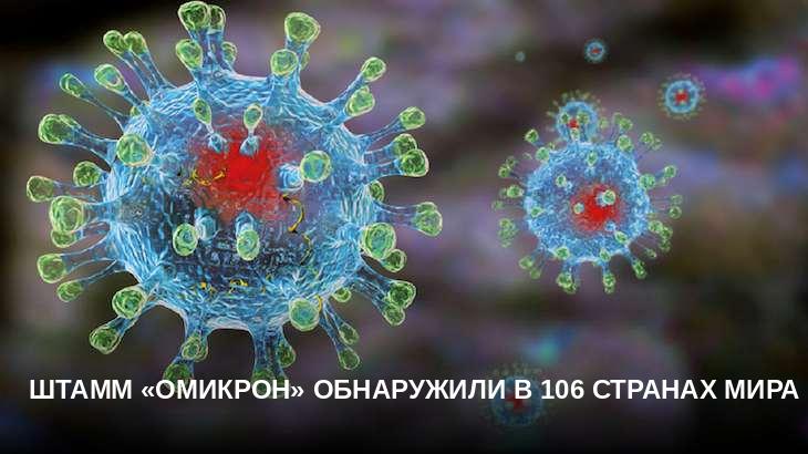 Штамм «омикрон» обнаружили в 106 странах мира